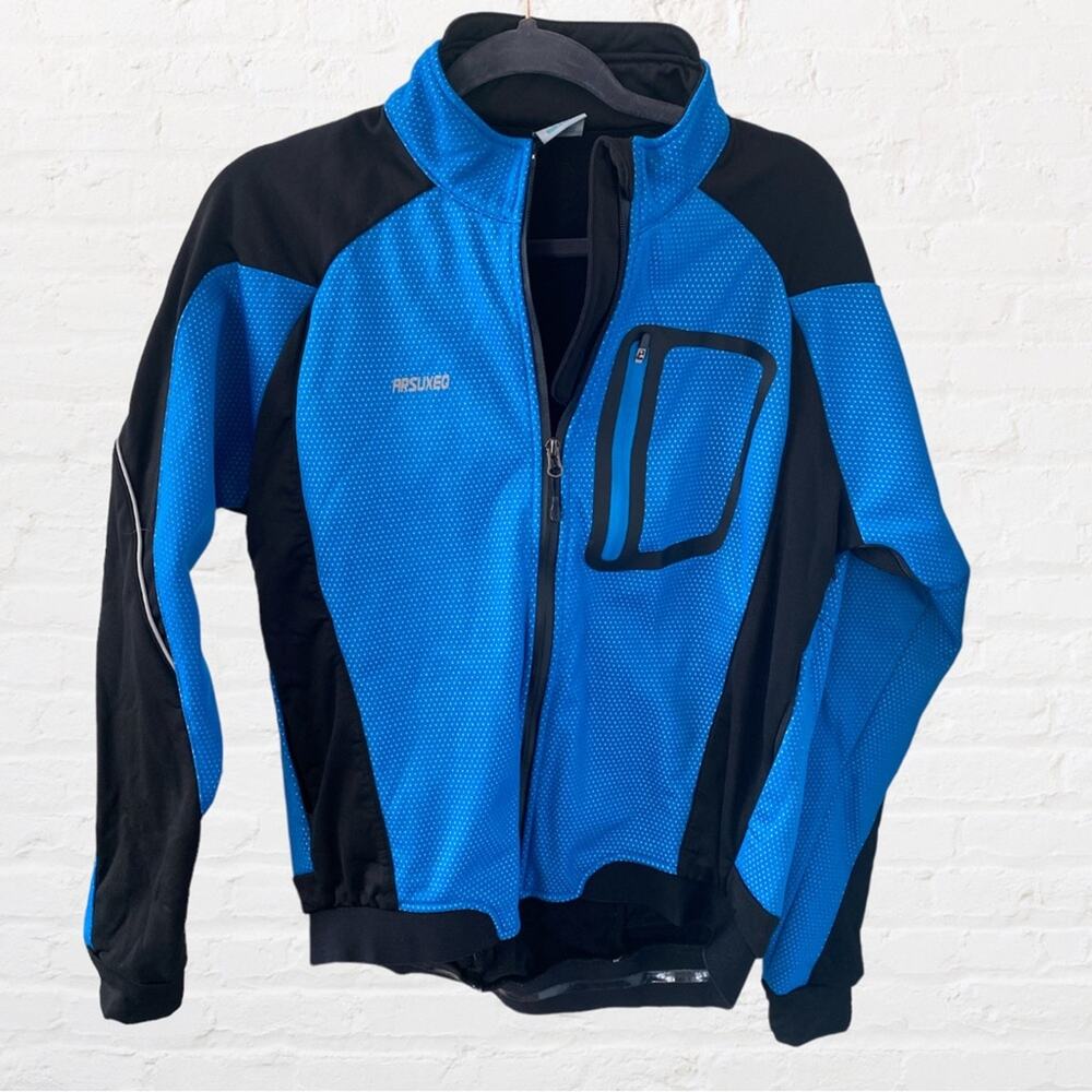 ARSUXEO Men's Winter Cycling Jacket Thermal Fleece Softshell